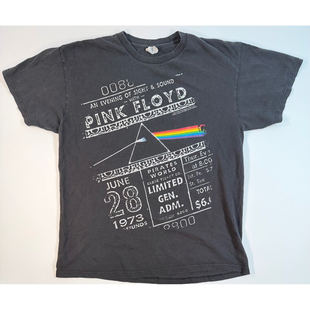 Pink Floyd Dark Side of the Moon Ticket Stub Graphic T-Shirt Black Large 2011